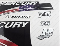 Mercury 75HP ELPTO Two Stroke 1999-2006 USA Flag Edition Outboard Decal Kit